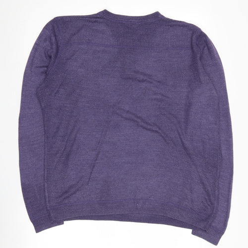 Red Herring Men’s Purple Henley Jumper Medium
