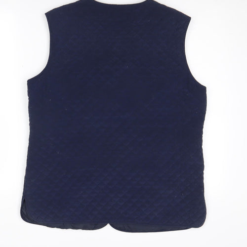 Peter Hahn Women's Blue Silk Quilted Waistcoat Size 12