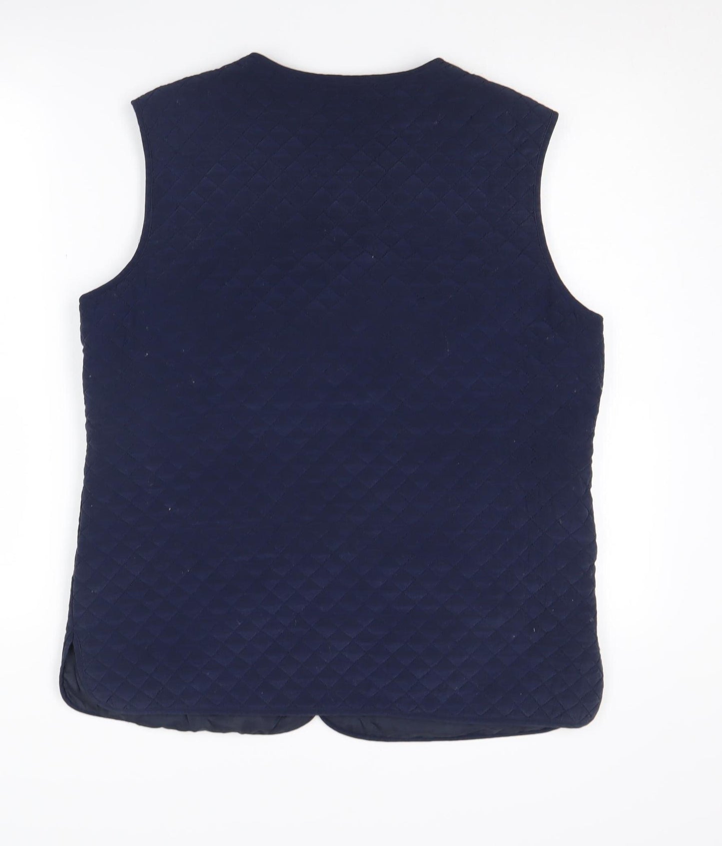 Peter Hahn Women's Blue Silk Quilted Waistcoat Size 12