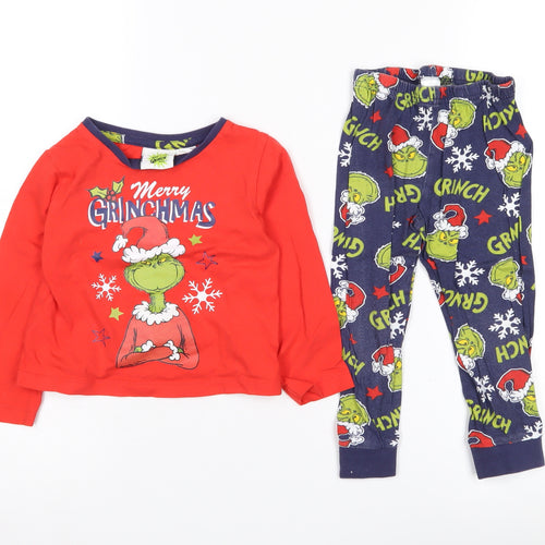 The Grinch Christmas Pyjama Set Red 18-24 Months Unisex