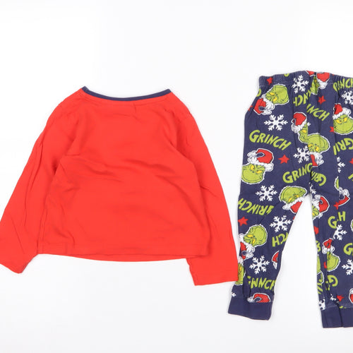 The Grinch Christmas Pyjama Set Red 18-24 Months Unisex