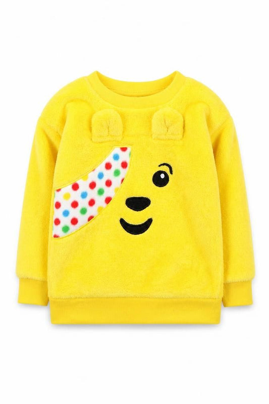 George Girls Yellow Fleece Pyjama Top, 2 Years, Lightweight