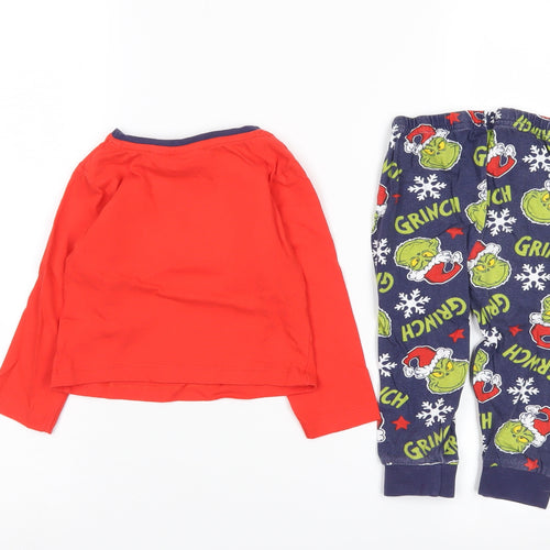 Unisex Grinch Christmas Pyjama Set, Red, 18-24 Months