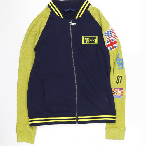 Guess Boys Blue Varsity Jacket Size 12 Spring Autumn