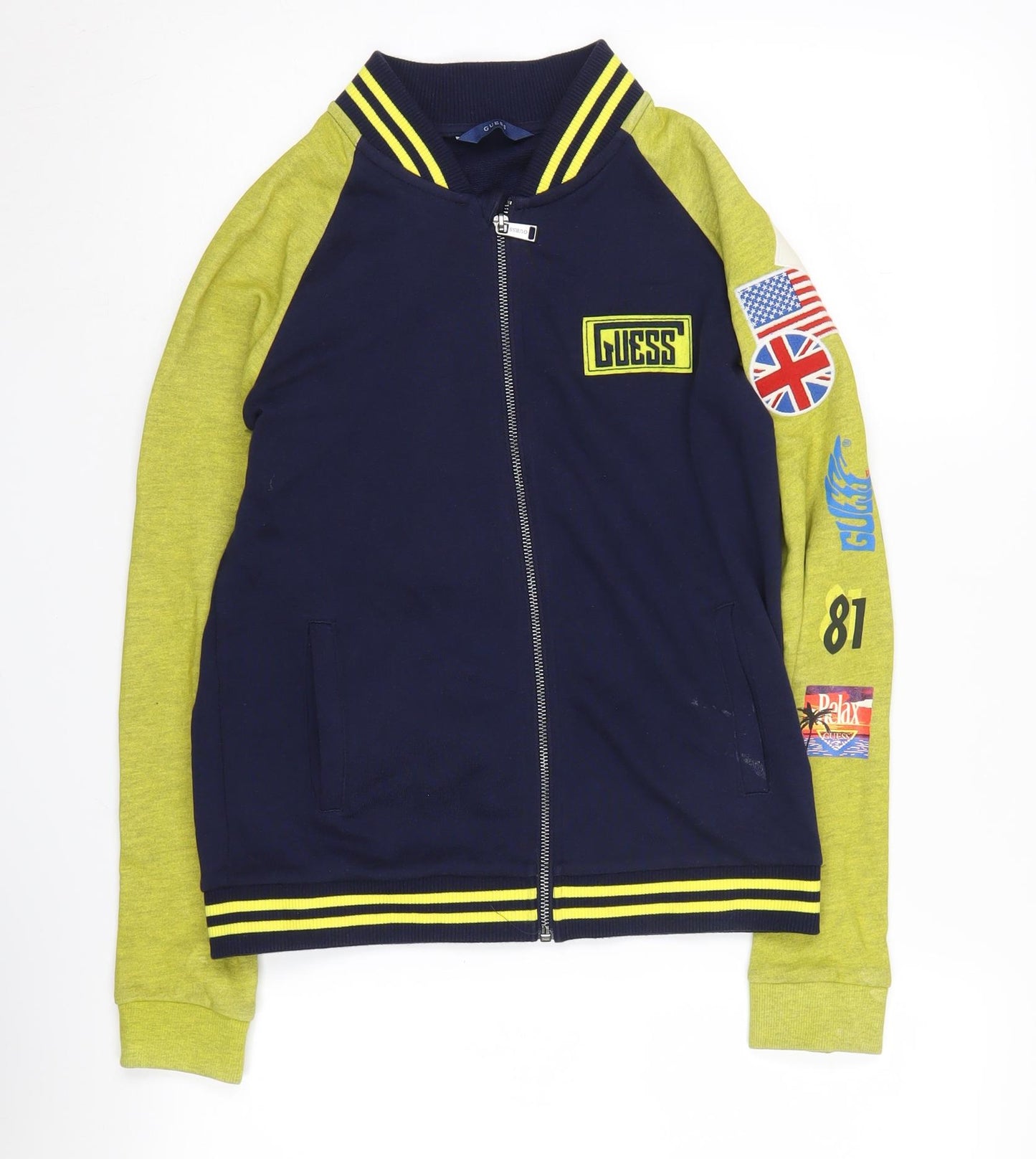Guess Boys Blue Varsity Jacket Size 12 Spring Autumn