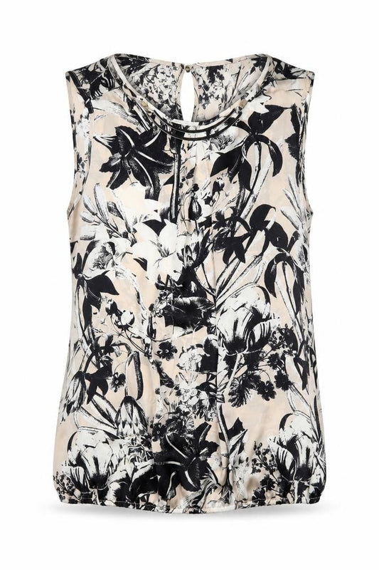 Front view of Wallis Women's Beige Floral Tunic Blouse, size 12