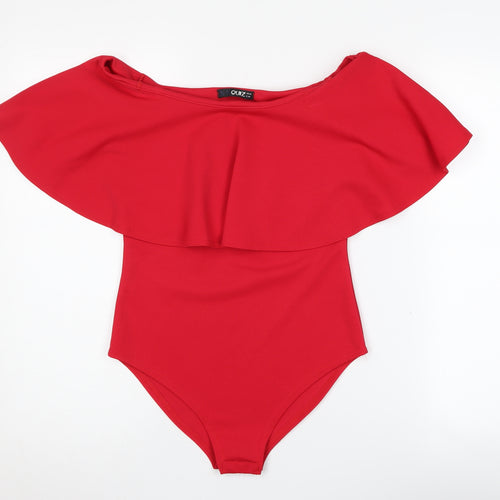 Quiz Women's Red Off Shoulder Bodysuit Size 10