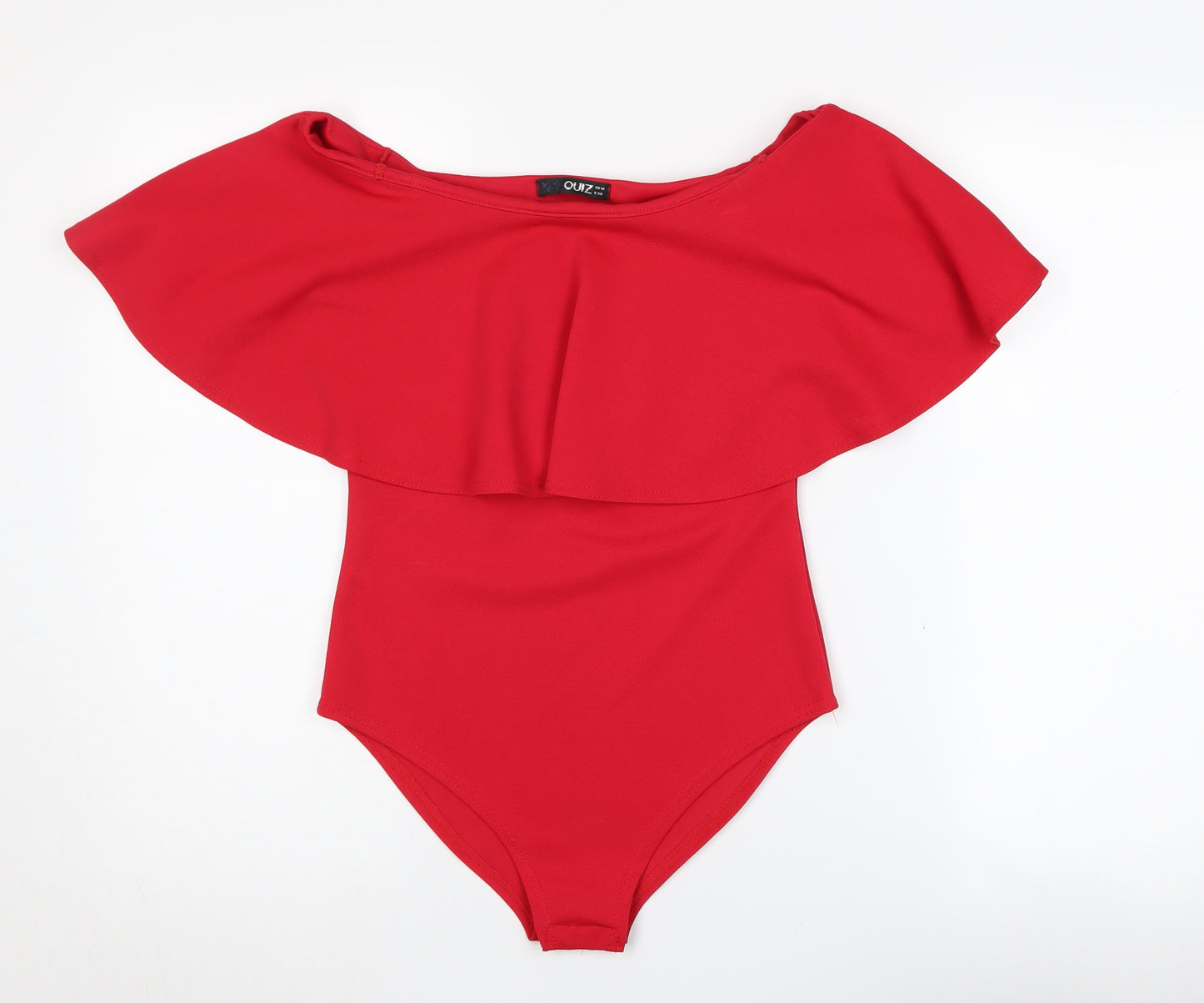 Quiz Women's Red Off Shoulder Bodysuit Size 10