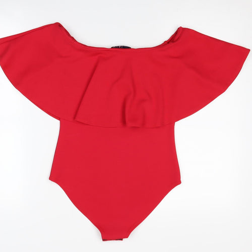 Quiz Women's Red Off Shoulder Bodysuit Size 10