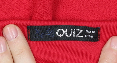 Quiz Women's Red Off Shoulder Bodysuit Size 10