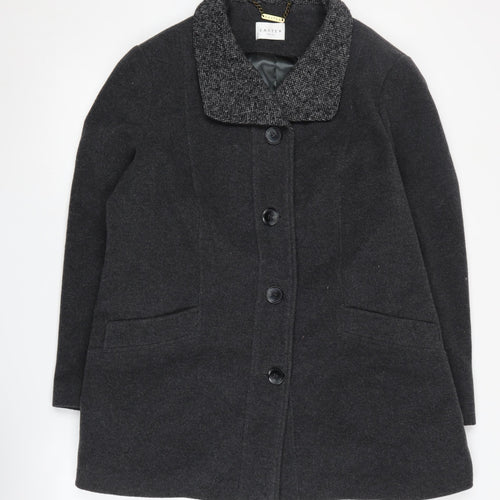 Eastex Women's Black Wool Blend Mid-Length Overcoat