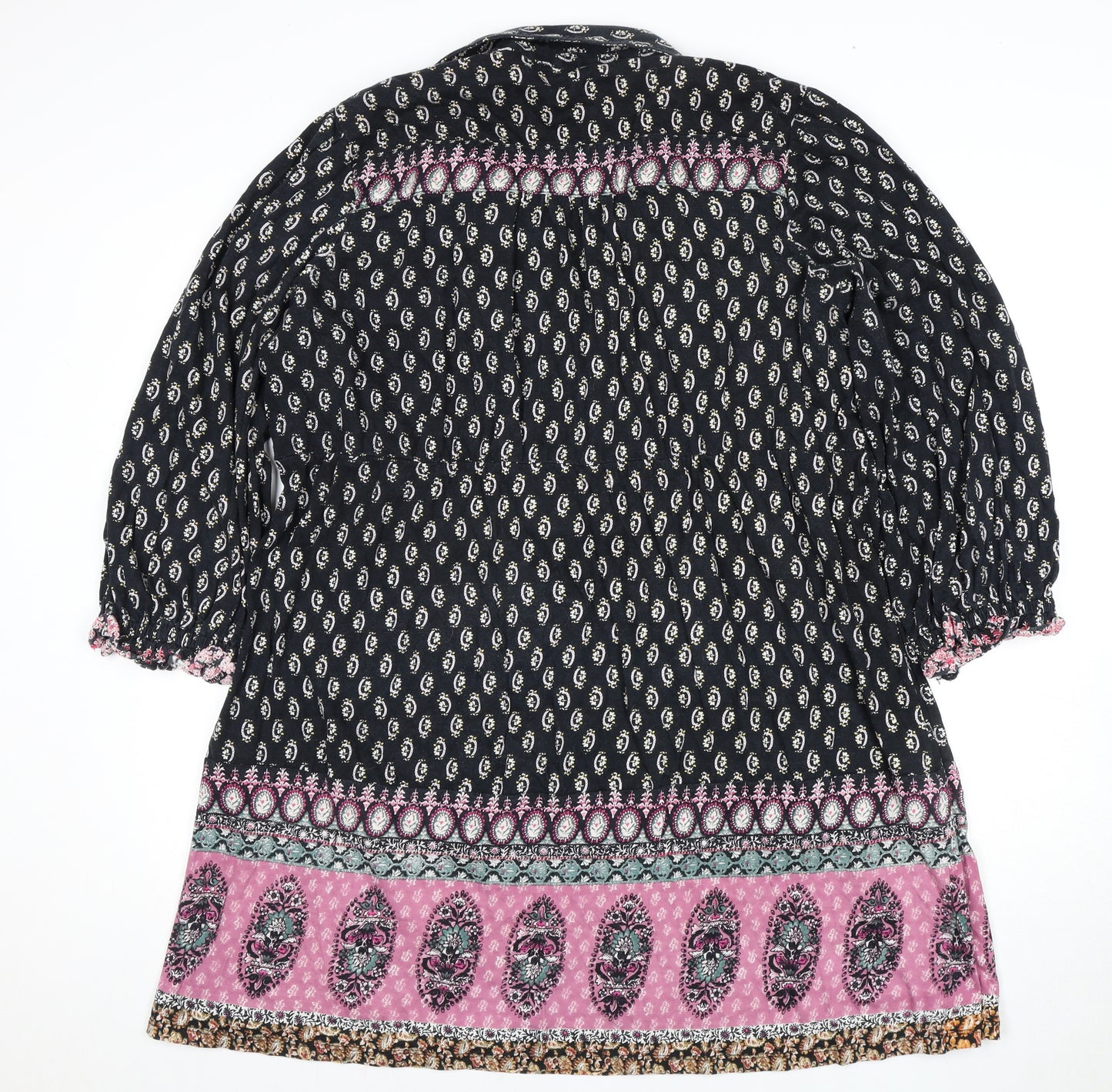 Monsoon Women’s Black Paisley Shirt Dress XL