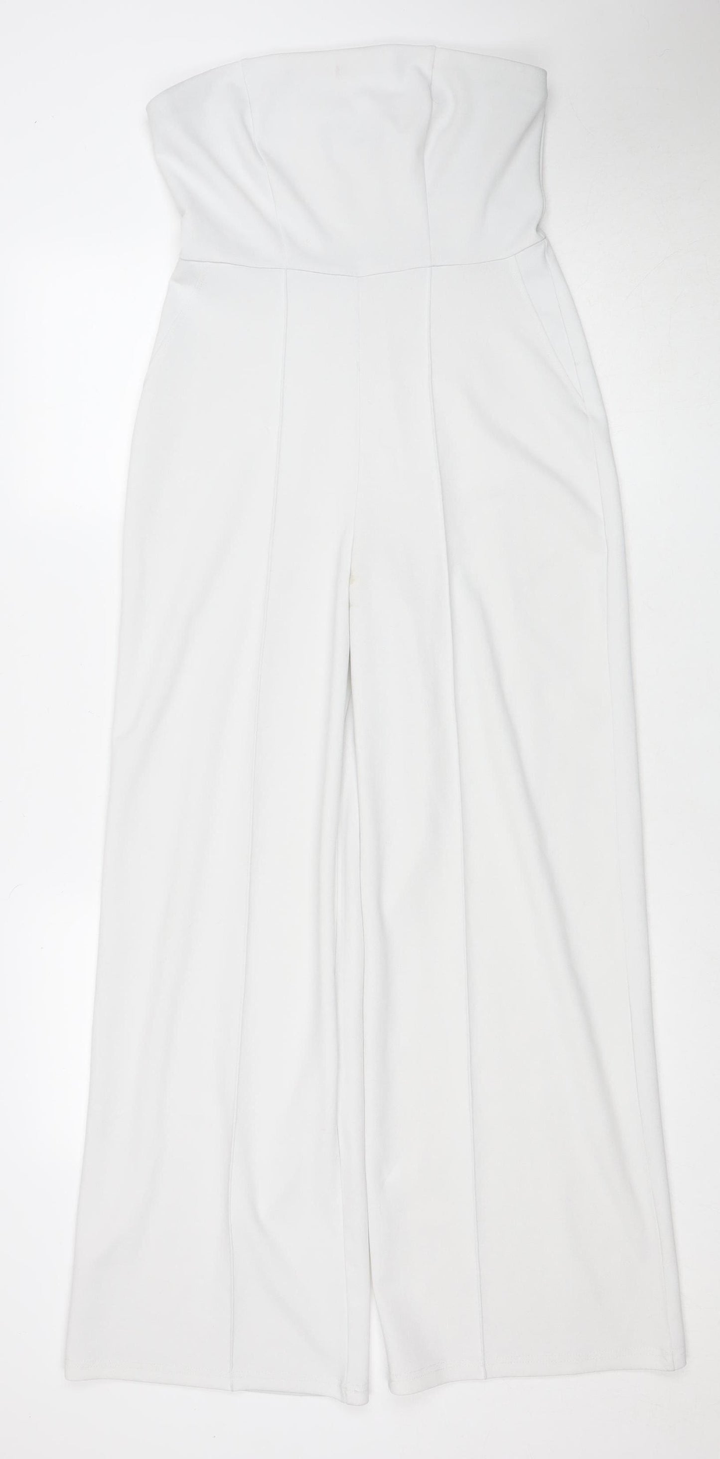 River Island Women's White Sleeveless Jumpsuit Size 10