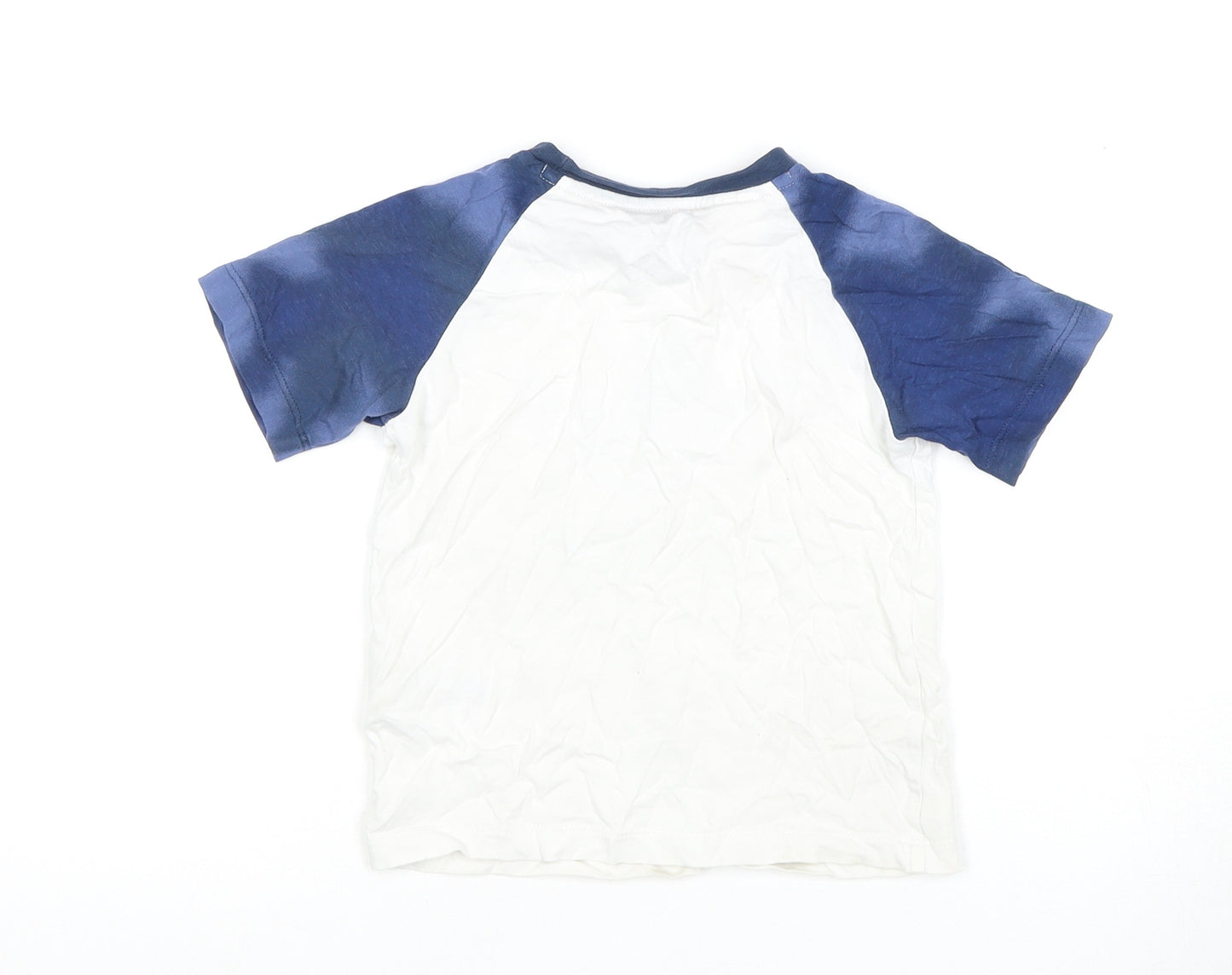 Adidas Boys White & Blue T-Shirt, Logo, Size 2-3 Years