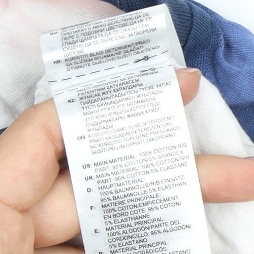 Adidas Boys White & Blue T-Shirt, Logo, Size 2-3 Years