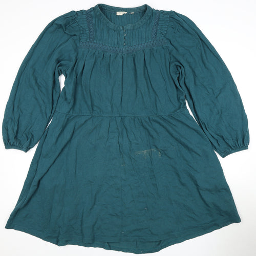 Fat Face Women's Green Dress with Long Sleeves Size 20