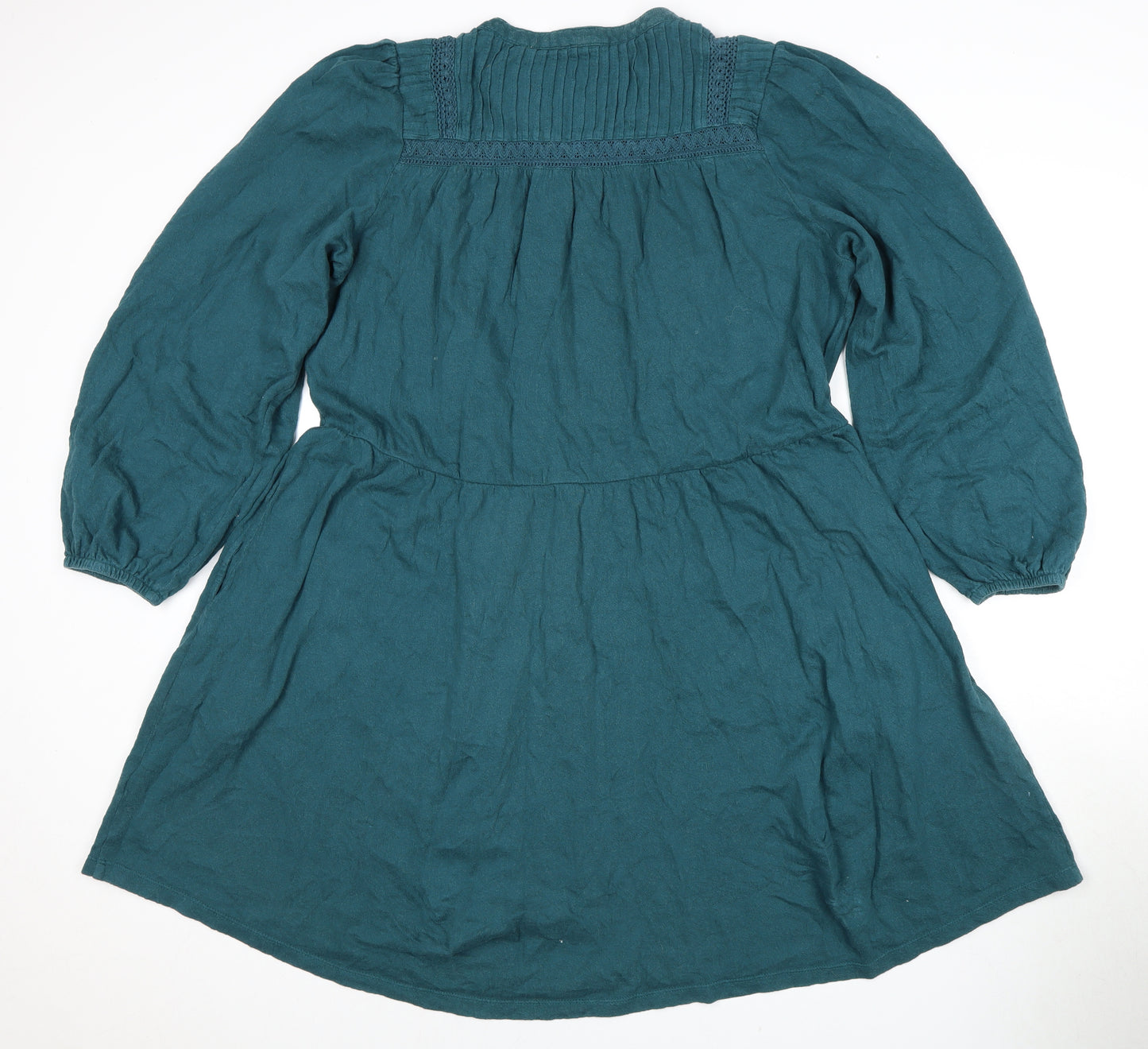 Fat Face Women's Green Dress with Long Sleeves Size 20