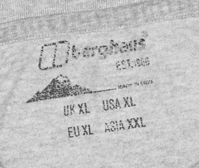 Berghaus Men’s Grey XL T-Shirt, Logo, Crew Neck