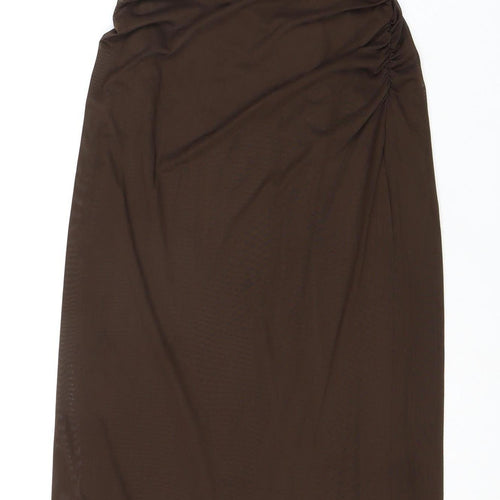 Zara Women's Brown Bodycon Midi Dress, Size 2