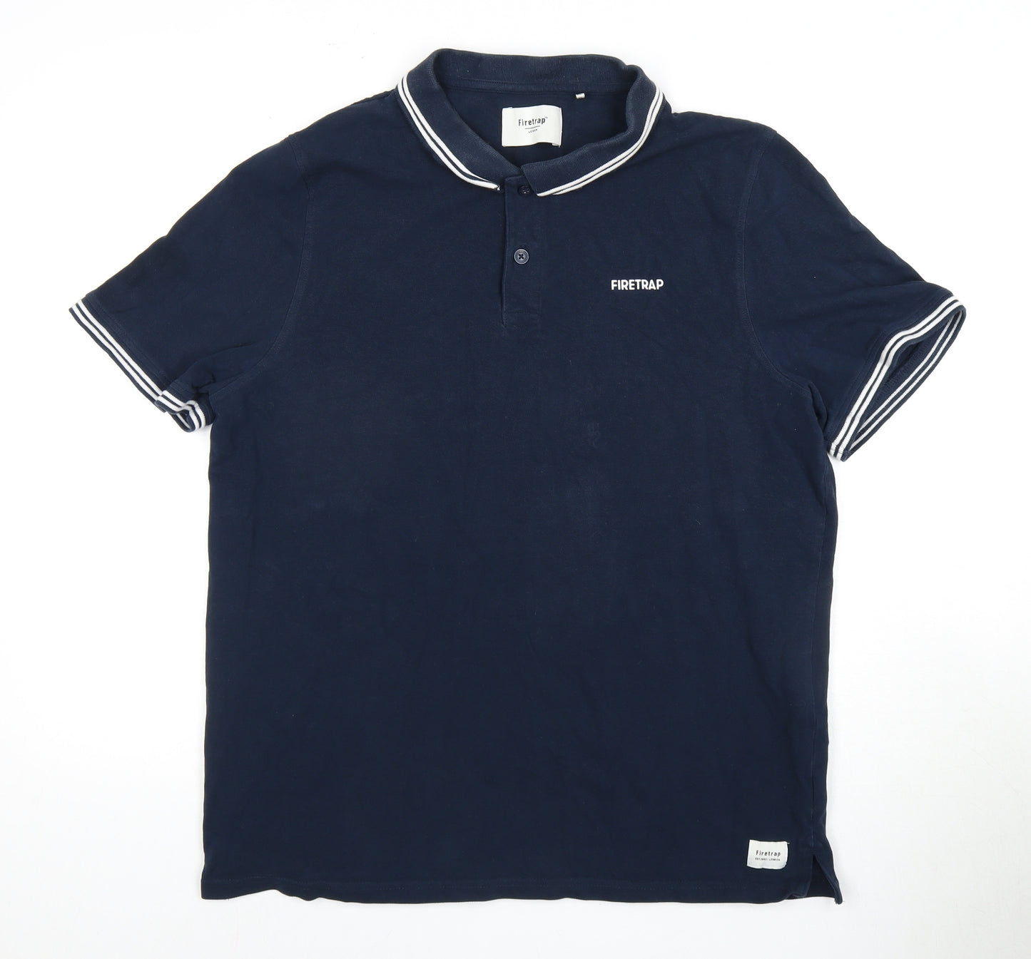 Firetrap Men's Blue Polo, 3XL, Short Sleeve Cotton