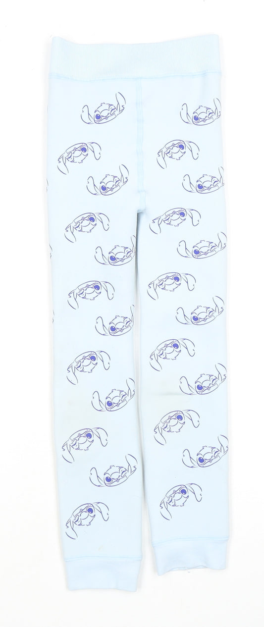 Disney Girls Blue Stitch Pyjama Pants 9-10 Years Lightweight