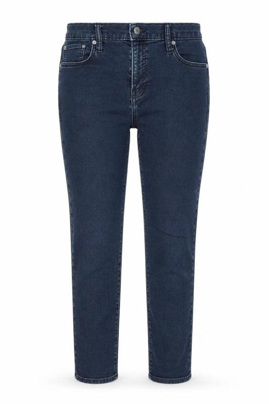 Front view of Gap Women's Blue Boyfriend Jeans, size 8, - Relaxed Fit Denim