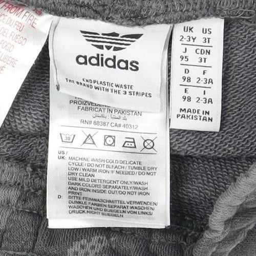 Adidas Boys Grey Camouflage Athletic Shorts 2-3 Years