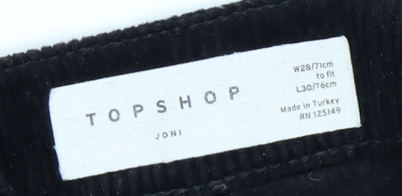 Topshop Women's Black High-Rise Skinny Trousers Size 10