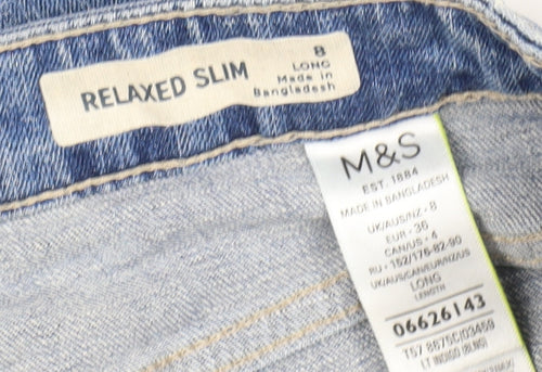 Marks and Spencer Blue Relaxed Straight Jeans Size 12