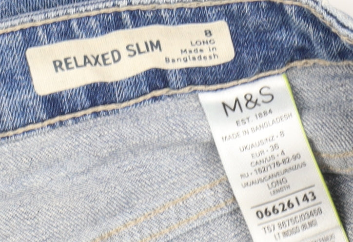 Marks and Spencer Blue Relaxed Straight Jeans Size 12
