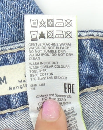 Marks and Spencer Blue Relaxed Straight Jeans Size 12