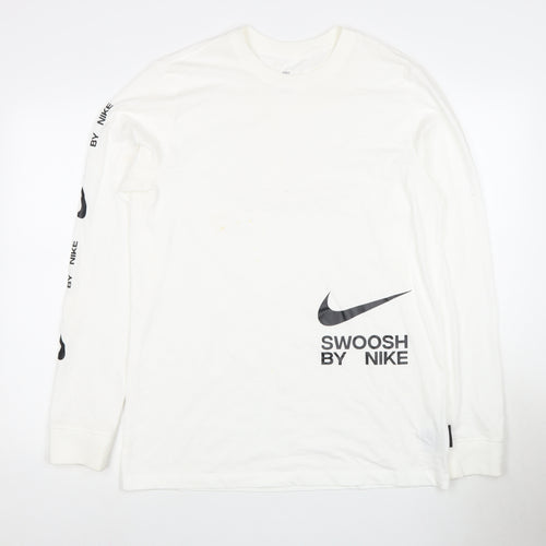 Nike Men's White Long Sleeve T-Shirt - Size M