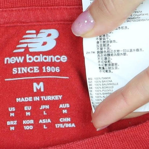 New Balance Men's Red M Cotton T-Shirt