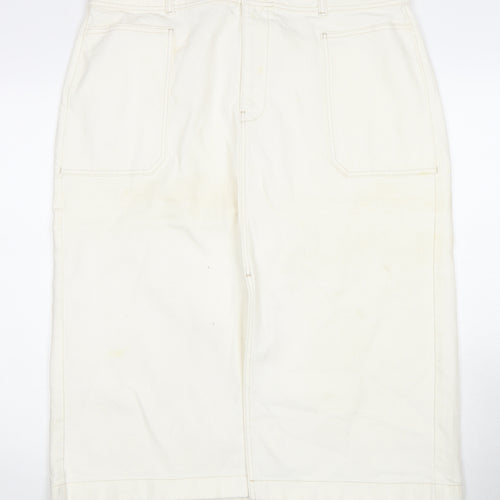 Marks and Spencer Women's Ivory Midi Pencil Skirt Size 20