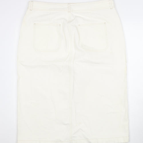 Marks and Spencer Women's Ivory Midi Pencil Skirt Size 20