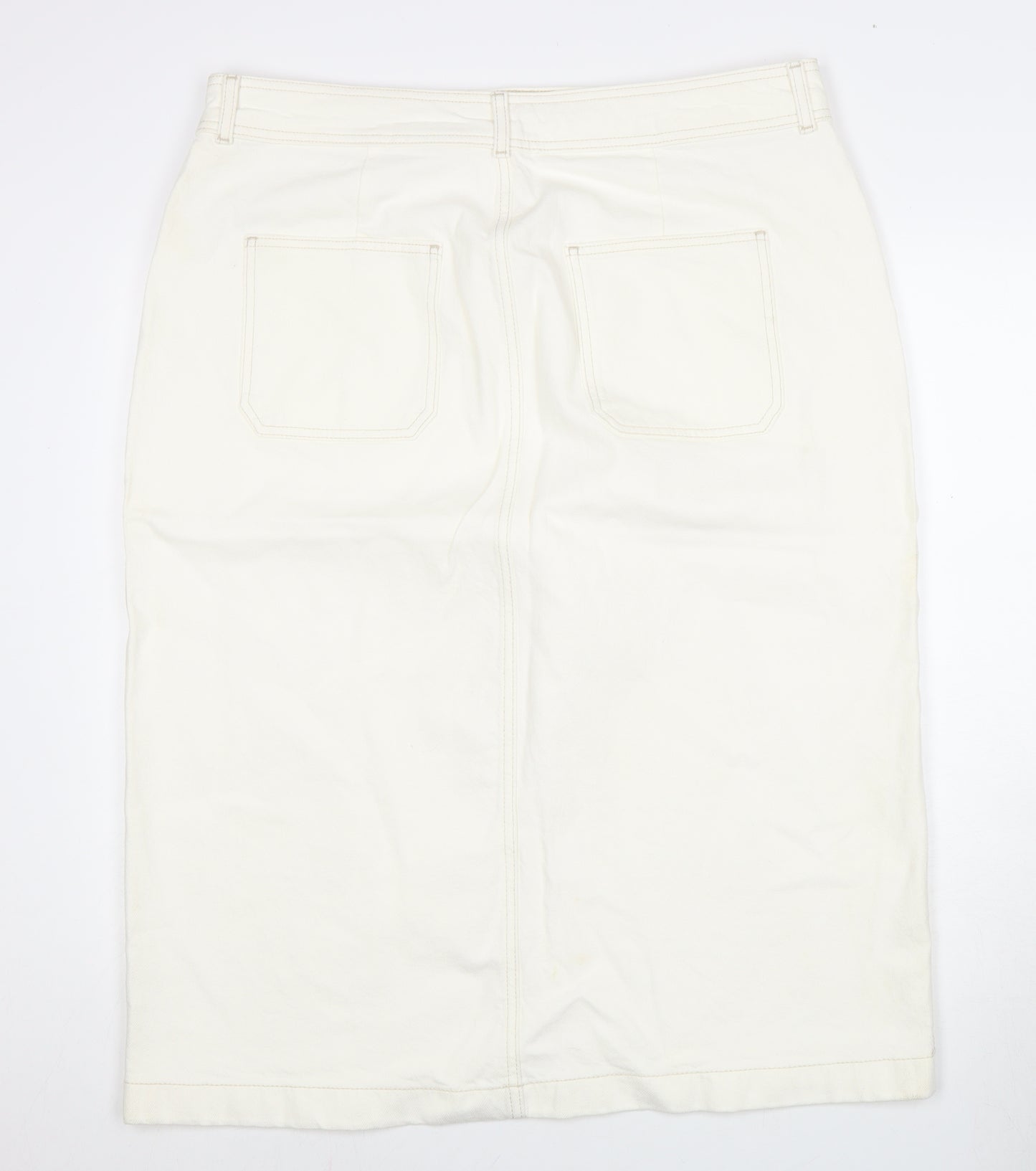 Marks and Spencer Women's Ivory Midi Pencil Skirt Size 20