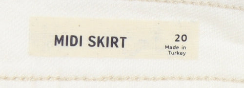 Marks and Spencer Women's Ivory Midi Pencil Skirt Size 20