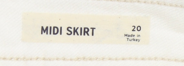 Marks and Spencer Women's Ivory Midi Pencil Skirt Size 20