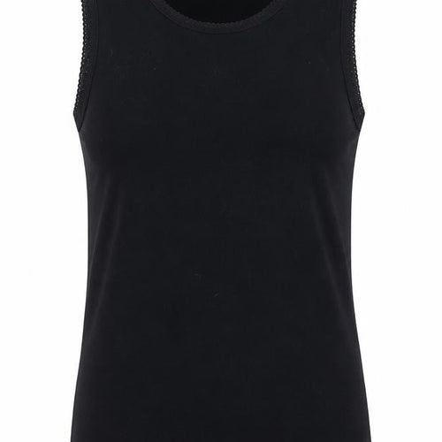 French Connection Girls Black Tank Top, Size 14, Accented Logo