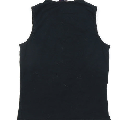 French Connection Girls Black Tank Top, Size 14, Accented Logo