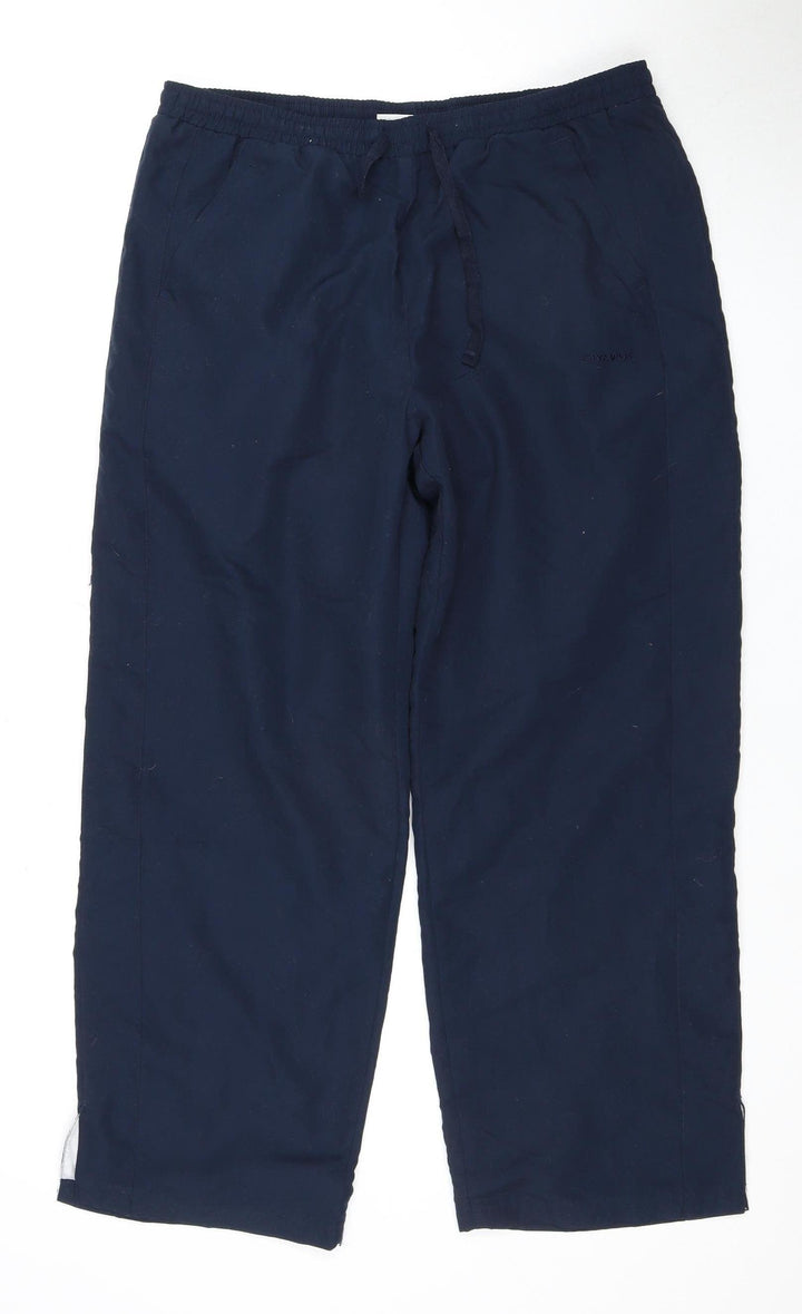 Olympus Women's Blue Trousers, Size 14, Elastic Waist