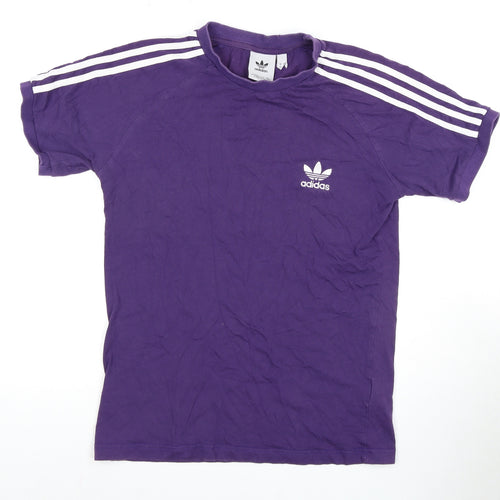 Adidas Unisex Purple T-Shirt - Size L, Short Sleeve