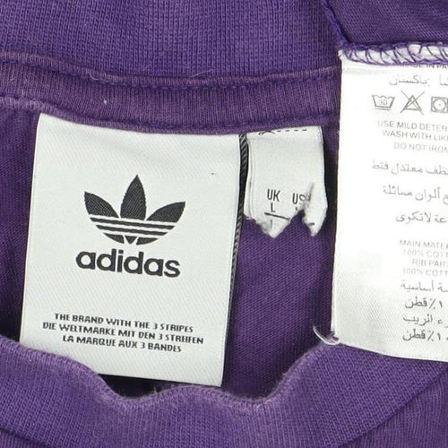 Adidas Unisex Purple T-Shirt - Size L, Short Sleeve
