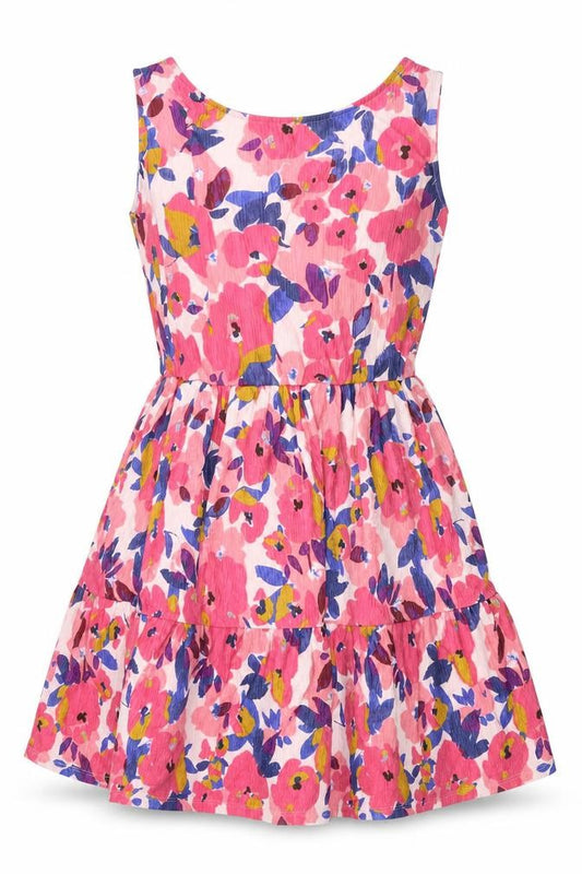 Front view of Next girls’ multicoloured fit & flare floral dress 14y