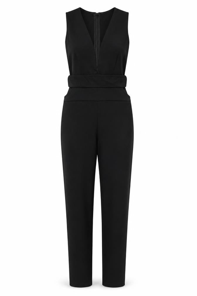 In The Style Women's Black Jumpsuit Size 8 Slim Fit