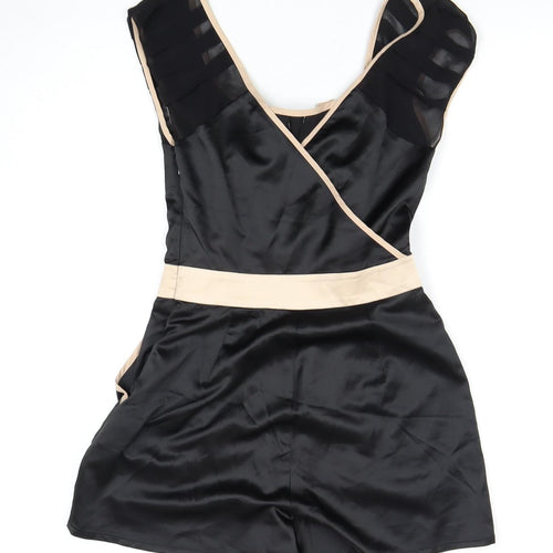Lipsy London Women's Black Playsuit UK 6 Frill Party