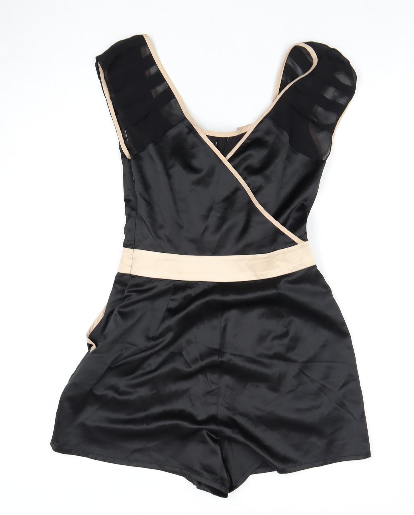 Lipsy London Women's Black Playsuit UK 6 Frill Party
