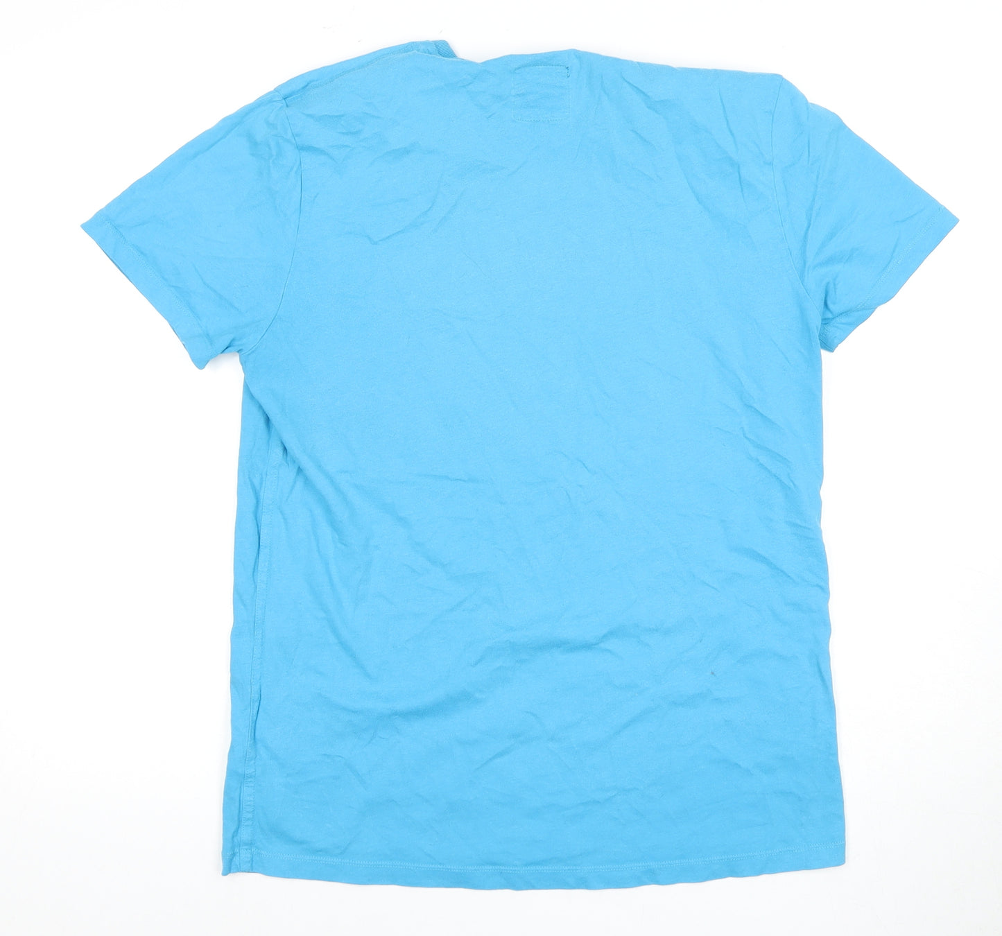 SuperDry Men's Blue Cotton Crew Neck T-Shirt - Size L