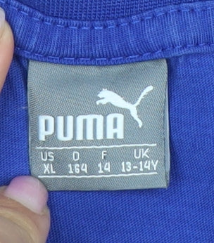 Puma Boys Blue Graphic Print T-Shirt 13-14 Years