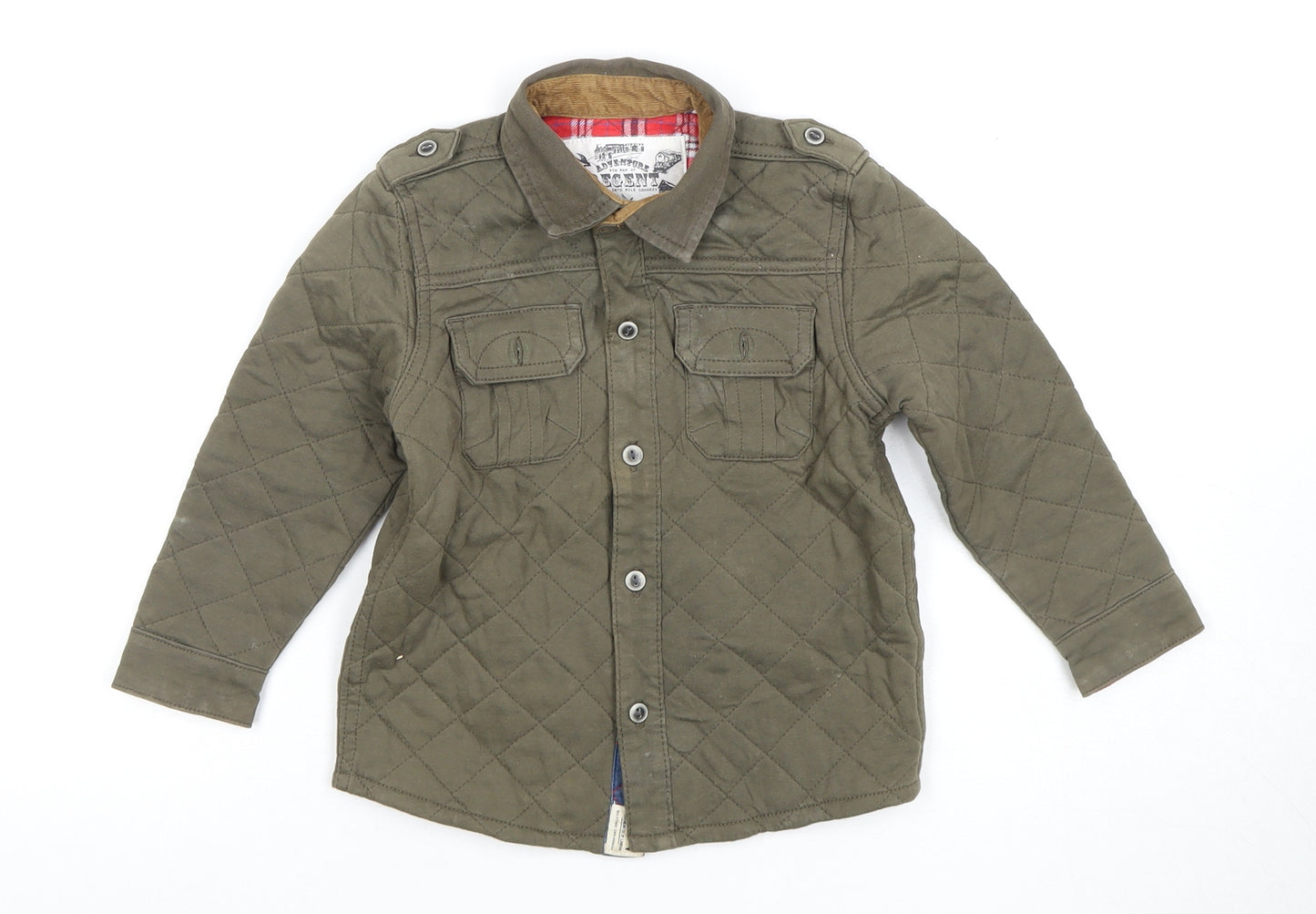 Marks and Spencer Boys Green Quilted Jacket 3-4 Years